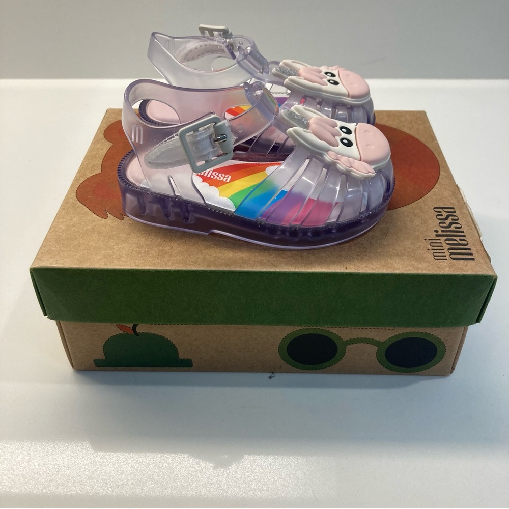 ⭐️Host Pick⭐️ NIB! MINI MELISSA Clear Unicorn Sandals Size 5 - Picture 7 of 11